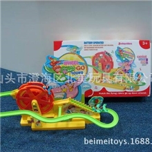 淘宝热卖儿童玩具厂家直销电动灯光音乐摩天轮立体轨道