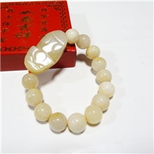 厂家供应黄玉貔貅手链|直径14mm手链|男士款