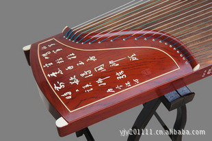 扬州专业古筝厂家批发红檀刻字古筝