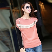 2013秋装新款女士针织衫打底衫两件套百搭镂空厂家直销批发