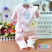 批发童内衣憨豆龙新款保暖内衣2件套婴童偏襟保暖内衣套装9001