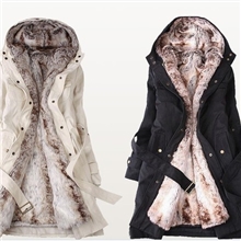 棉衣女装外套2013冬装新款中长款毛毛内胆女式加厚棉服