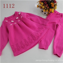 爆款儿童毛衣全棉线宝宝套装婴儿毛衣套装1112款外贸批发