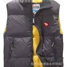 批发羽绒马甲男士羽绒背心外贸羽绒小鹿背心羽绒男