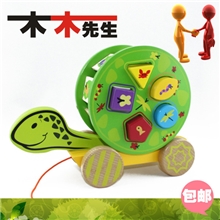 儿童智力开发积木玩具木制几何形状积木水性安全漆玩具