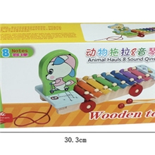 批发供应木制玩具益智玩具小熊拖拉手敲琴厂家直销