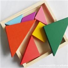 供应木制玩具七巧板益智玩具彩色七巧板婴幼儿玩具拼图拼版