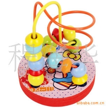 木制玩具益智玩具串珠绕珠迷你小绕珠动物底盘4个款