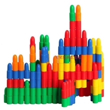 子弹积木塑料拼插积木管道拼装益智玩具幼儿园专用桌面积木0.35Kg