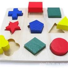 小形状板蒙氏小三件套智慧几何小形状板木制益智玩具