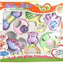 N810D摇铃7件套含蟹铃多彩益智摇铃婴幼儿玩具婴儿摇铃套装