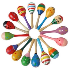 大号沙锤实木彩锤色彩木制摇铃木制玩具益智幼儿玩具