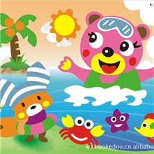 厂家直销EVA手工制作粘贴画EVA贴画立体贴画20款图案益智