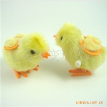 批发供应上链鸡发条玩具发条小鸡毛绒小鸡21.3