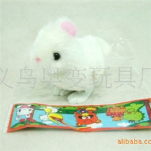 批发供应精品玩具上链兔发条小白兔毛绒小兔子上链小白兔21.3