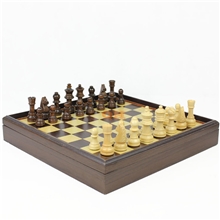 出口欧洲木制国际象棋天然原木环保漆做工精制彩盒装台式