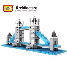 LOZ德国益智积木钻石积木建筑系列9371益智玩具伦敦双子桥