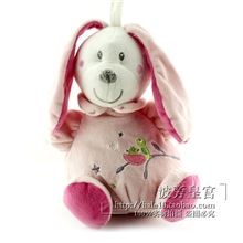 【热销】兔宝宝音乐毛绒玩具东莞厂家八音拉铃玩偶兔子毛绒公仔
