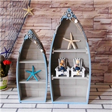 新款地中海风格灰色船柜木质做旧储藏柜二件套客厅立柜