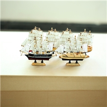 地中海风格帆船模型装饰摆设14CM木质帆船6款81401-06