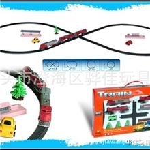 电动轨道火车轨道运输车煤油轨道车三节火车儿童组装益智玩具
