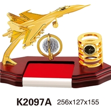 笔筒台历水晶台历航空台历飞机台历台历摆件