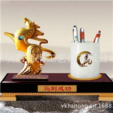 来样加工马到成功文具台高端商务礼品办公礼品套装订制CH239C