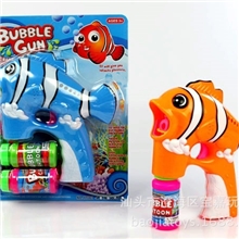 自动音乐灯光实色大号小丑鱼泡泡枪小丑鱼泡泡夏日沙滩玩具枪批发