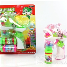 电动透明海豚泡泡枪带音乐灯光双瓶水泡泡枪夏天玩具批发