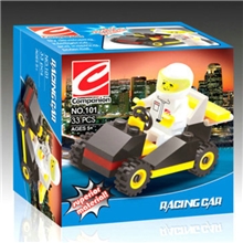 YJ0465智力积木批发赛车、扫雷、巡逻、钻孔车/六款混装