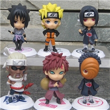 火影忍者动漫19代6款Q版鸣人/佐助/我爱罗鼬斑八尾手办公仔摆件