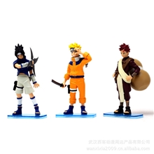 火影忍者手办公仔摆件3件套鸣人佐助我爱罗/pvc公仔手办火影