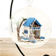 DIY小屋玻璃球铁架支架，情人节礼物配件