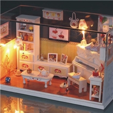 弘达diy小屋批发圣诞节日礼物带灯防尘罩温馨小屋创意礼物