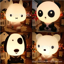 热销熊猫台灯聪明熊猫精灵兔插电夜灯情人节创意礼品乖乖狗台灯