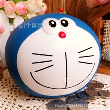 哆啦a梦搪胶存钱罐创意礼品大头蓝胖子储蓄罐叮当猫动漫存钱罐