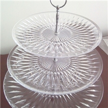 亚克力欧式三层水果盘花瓣水晶果盘塑料透明糖果盘果盘KTV酒吧