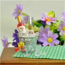 dollhouse娃娃屋配件仿真红酒瓶葡萄酒瓶心理沙具食物袖珍模型