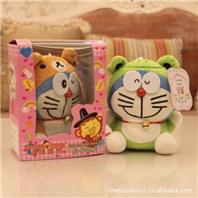 12秒彩盒装玩具蒙奇奇机器猫哆啦A梦录音娃娃七夕情人节毛绒玩具