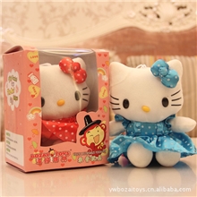 12秒彩盒装斑点穿裙KT猫公仔录音娃娃录音公仔厂家直销