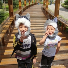 厂家常年现货批发短款灰狼/哈士奇短款卡通动物帽子