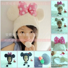 工厂直销米奇米妮情侣帽舒棉绒卡通动物玩具帽2色2款