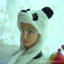 工厂批发长款90厘米功夫熊猫卡通动物帽子+围巾+手套