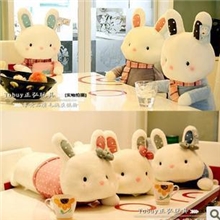 供应蓝白系列眯眯兔抱枕女生大爱款毛绒玩具眯眯兔趴枕