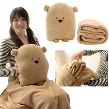 方熊空调毯暖手两用靠垫空调被大号