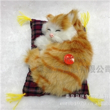 工艺品批发.创意招财车载家居旅游特色仿真工艺品摆件布垫招财猫