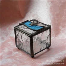 批发零售欧式出口订单玻璃工艺品珠宝盒首饰盒情侣礼品婚庆礼品