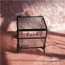 厦门厂家批发外单彩色玻璃首饰盒珠宝盒情侣赠送礼品婚庆礼品