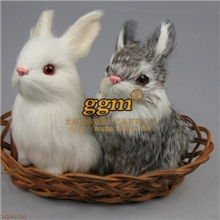 仿真兔子兔皮毛手工仿真动物兔年玩具纯手工工艺品新奇特