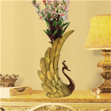 泉州厂家批发创意礼品树脂工艺品孔雀花瓶东南亚古典家居摆件